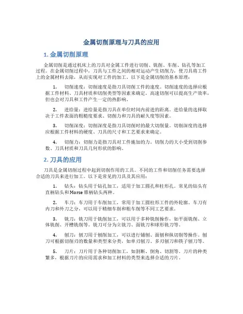 金属切削原理与刀具的应用