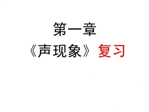 第一章 声现象  复习
