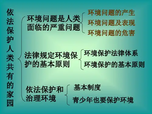 初一政治上学期依法保护人类共有的家园