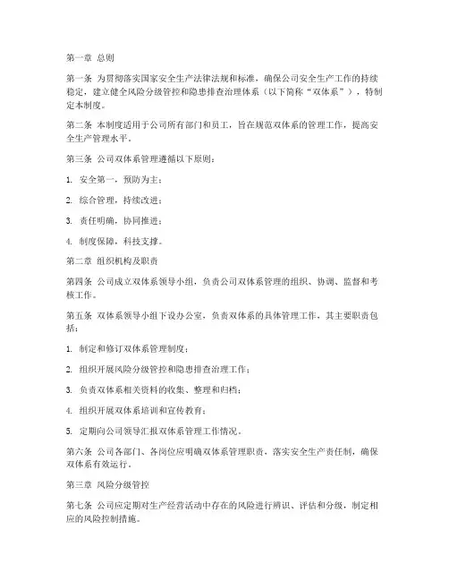 公司双体系的管理制度