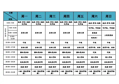 3-6岁宝宝作息表
