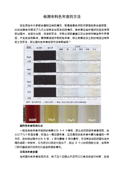 检测布料色牢度的方法