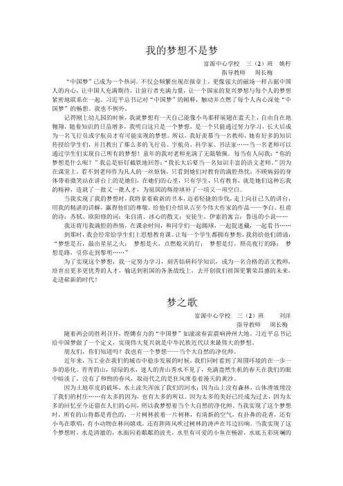 我的梦想不是梦
