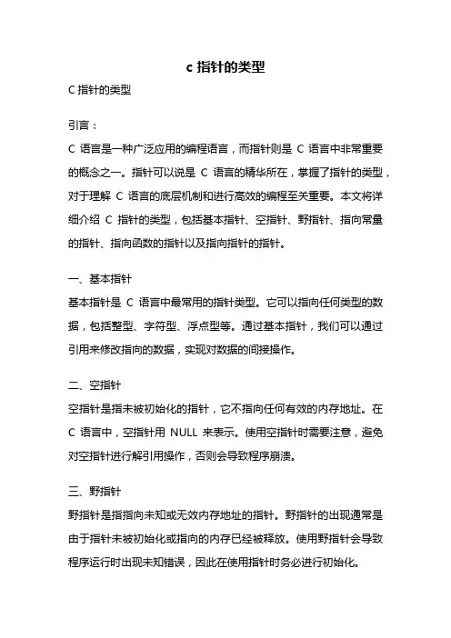 c 指针的类型