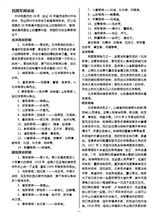 民国总统总理传记