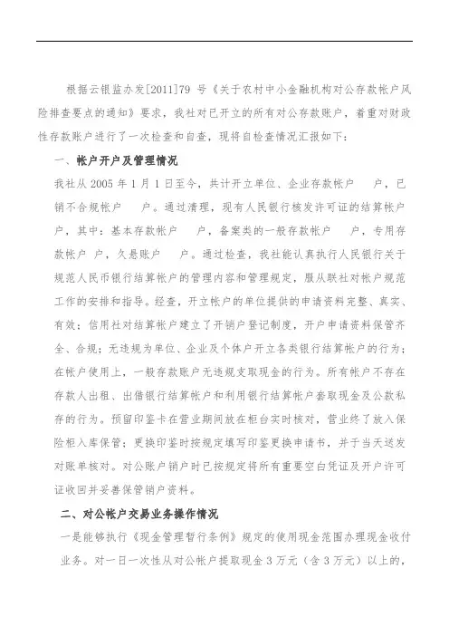 对公帐户风险排查报告