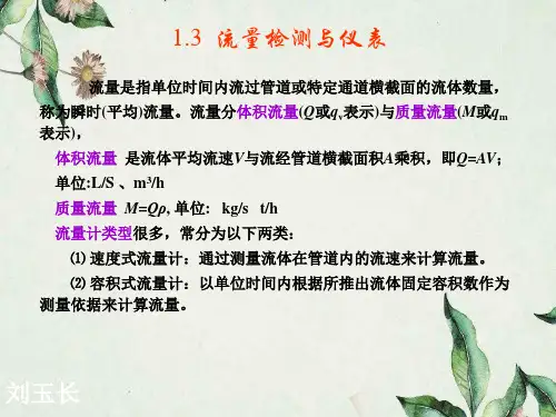 流量检测与仪表定义和特点讲解