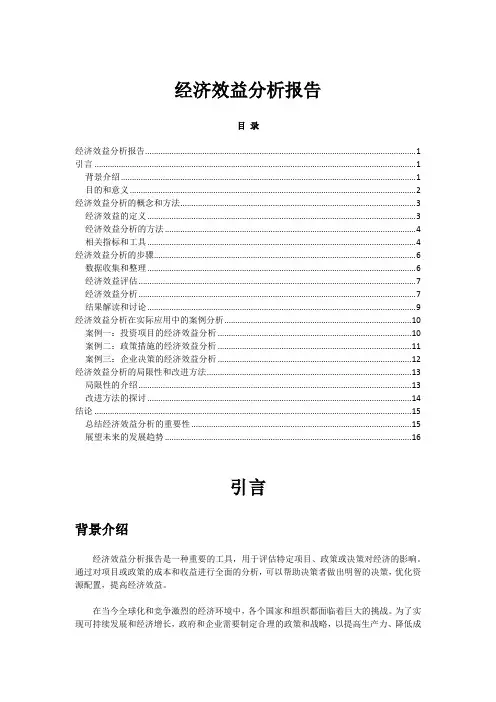 经济效益分析报告