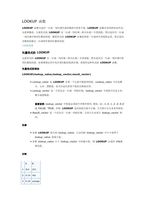 LOOKUP 函数