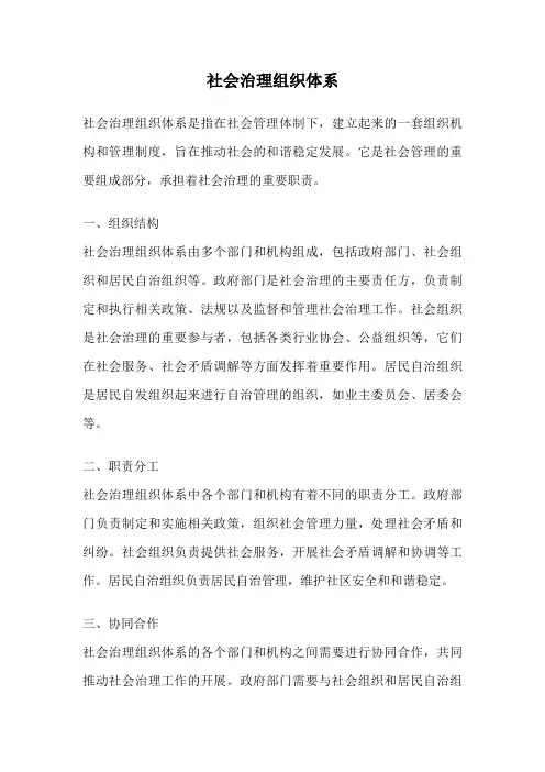 社会治理组织体系