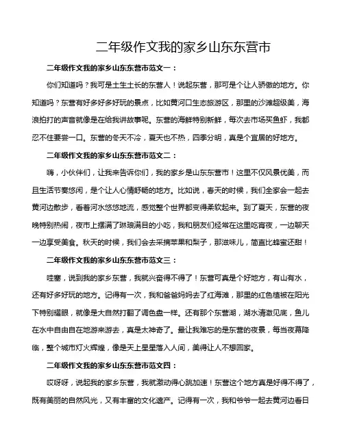 二年级作文我的家乡山东东营市