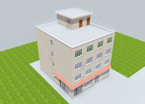 13x15 四层城中村自建楼房出租房设计图平面图户型图方案图效果图基础图外观图