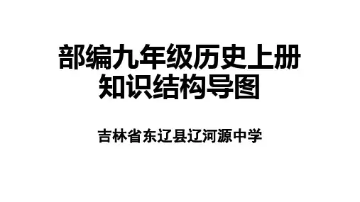 部编人教版九年级历史上册1--12课知识结构导图课件(共13张PPT)