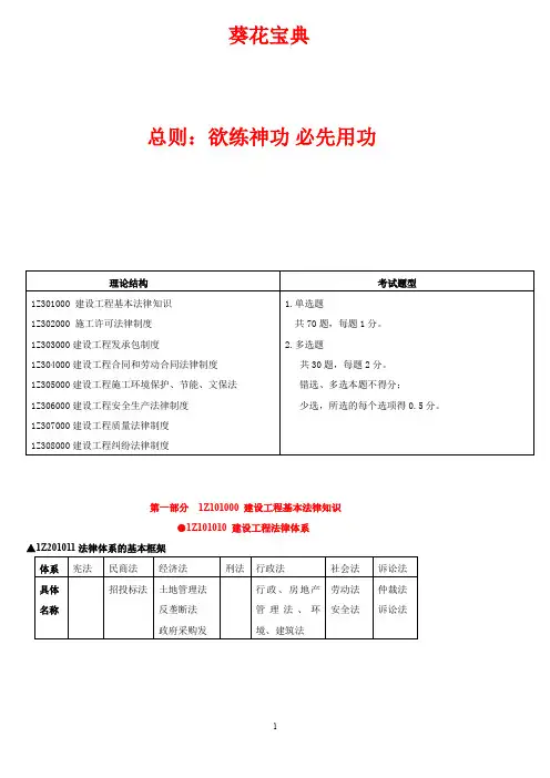 2014一建法律法规第四版《葵花宝典》