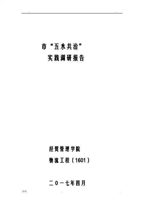 杭州市五水共治的实践调查研究报告