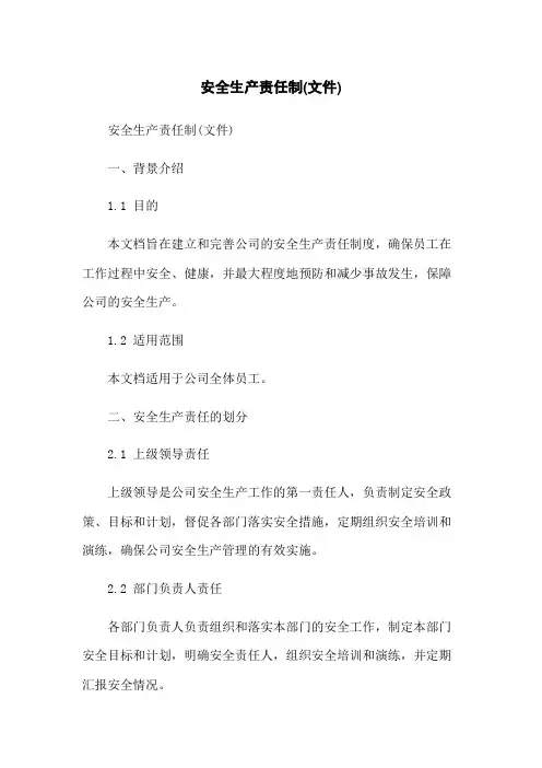 安全生产责任制(文件)
