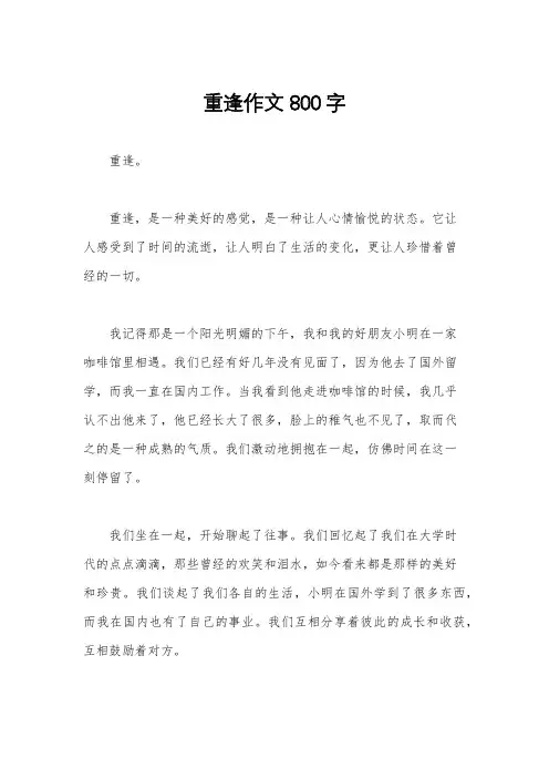 重逢作文800字