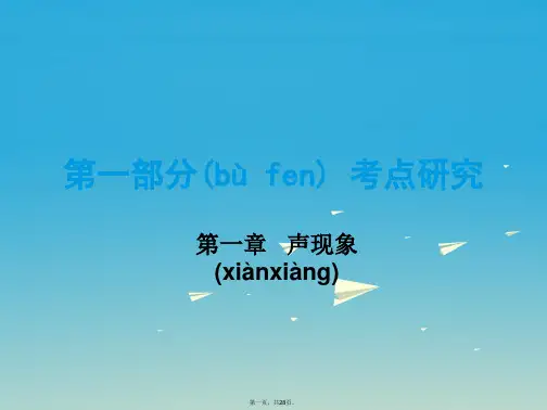 广东省中考物理第一部分考点研究第一章声现象课件