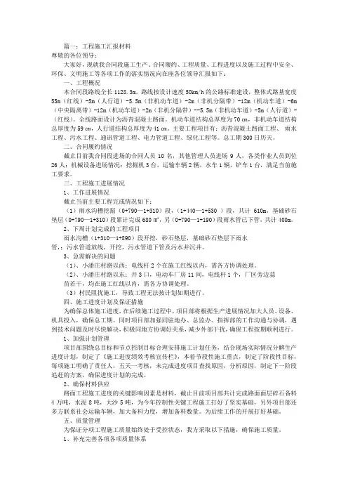 项目汇报材料(共9篇)