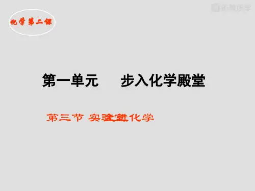 鲁教版九年级上册化学 《第一单元第三节走进化学实验室1》课件