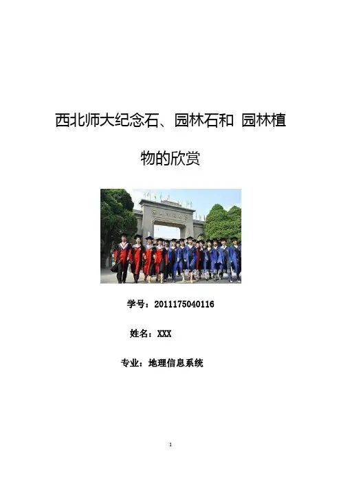 西北师大纪念石、园林石和园林植物的欣赏