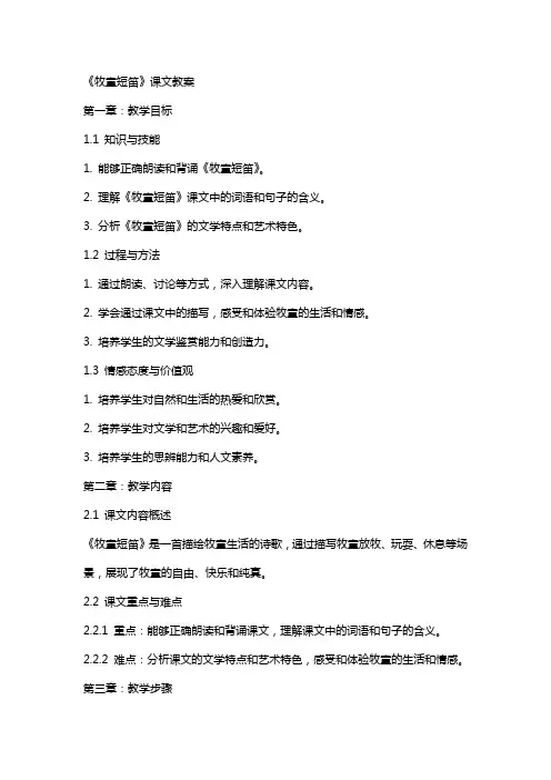 《牧童短笛》课文教案