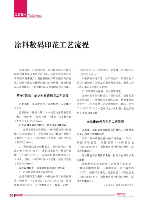 涂料数码印花工艺流程