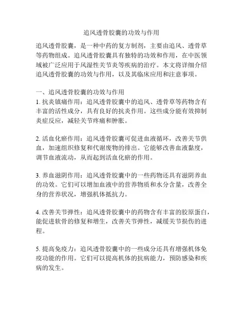 追风透骨胶囊的功效与作用