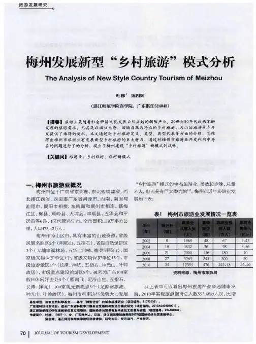 梅州发展新型“乡村旅游”模式分析