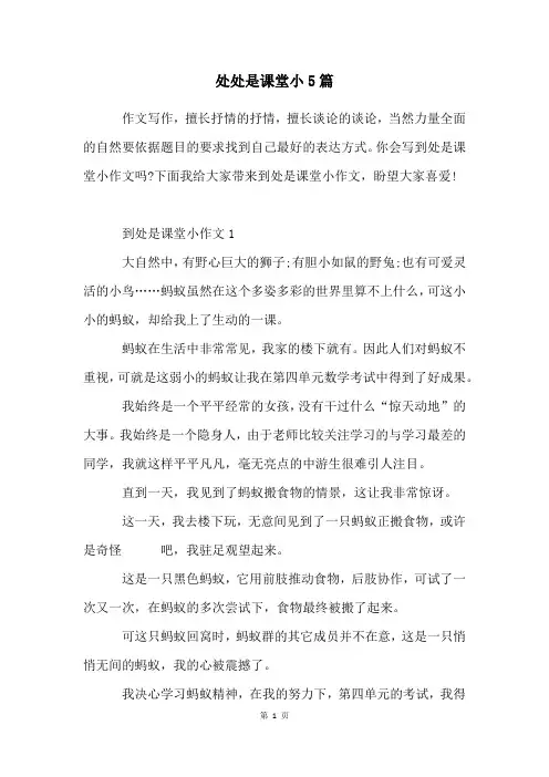 处处是课堂小5篇