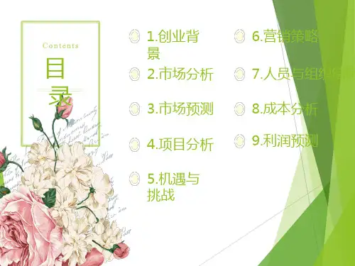 服装店创业计划书PPT课件