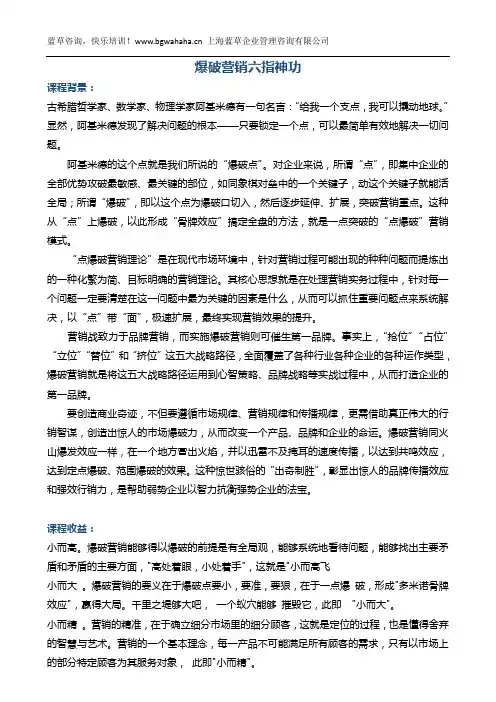 《爆破营销六指神功》