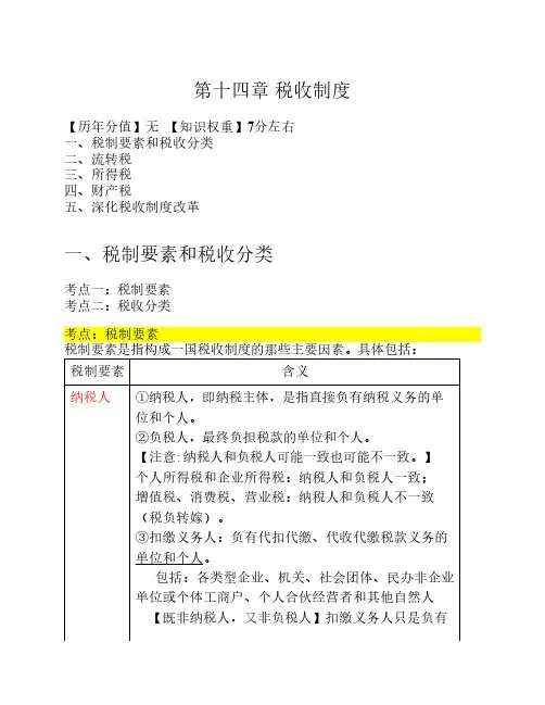 2018年中级经济师经济基础-精    讲班-14第十四章 税收制度