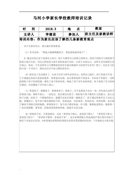 家长学校教师培训记录[1]