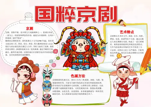小报：卡通风国粹京剧小报word小报手抄报电子小报
