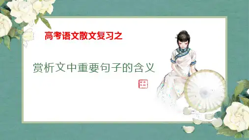散文复习之赏析重点句子 课件28张-2023届高三语文复习