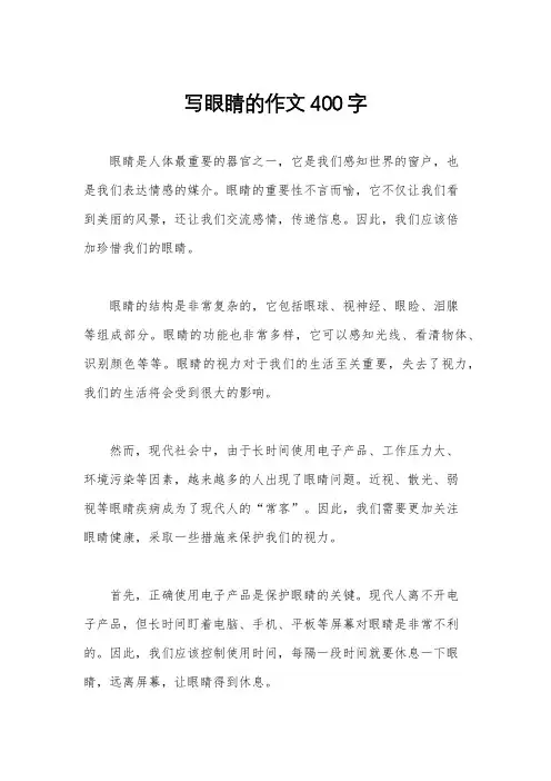 写眼睛的作文400字