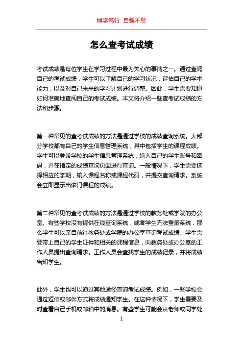 怎么查考试成绩