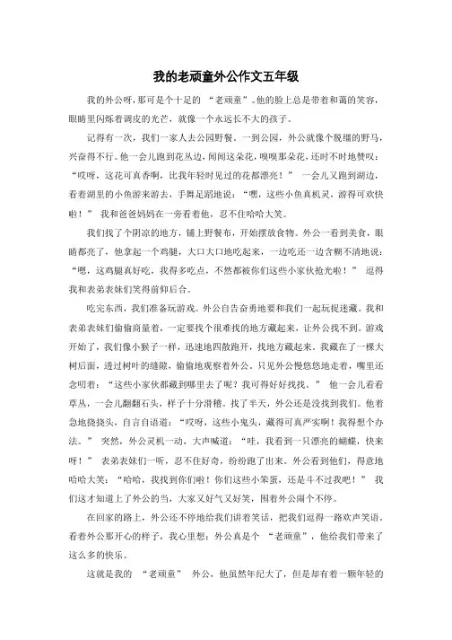 我的老顽童外公作文五年级