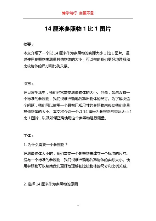14厘米参照物1比1图片
