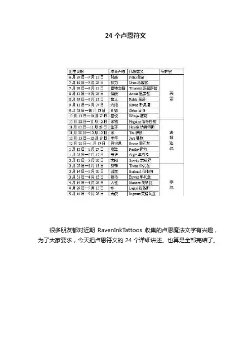 24个卢恩符文