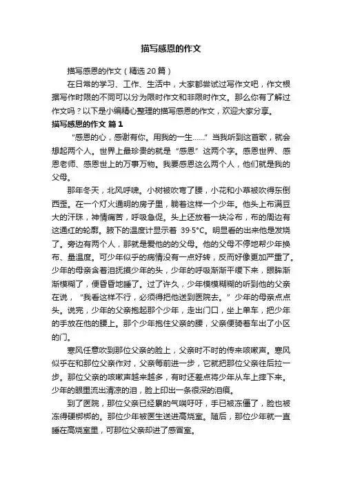 描写感恩的作文（精选20篇）