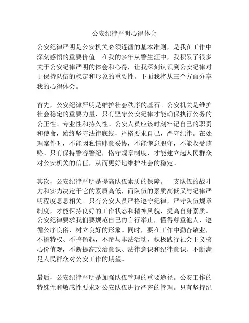 公安纪律严明心得体会