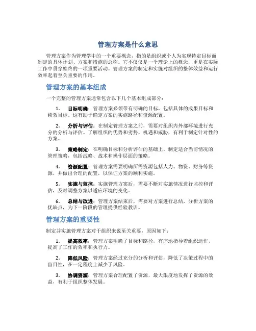 管理方案是什么意思