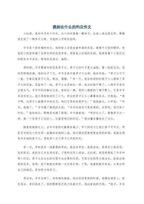 携刻在什么的约定作文