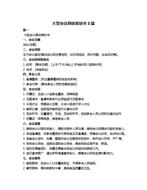 大型会议具体策划书3篇