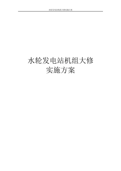 水轮发电机组大修实施方案