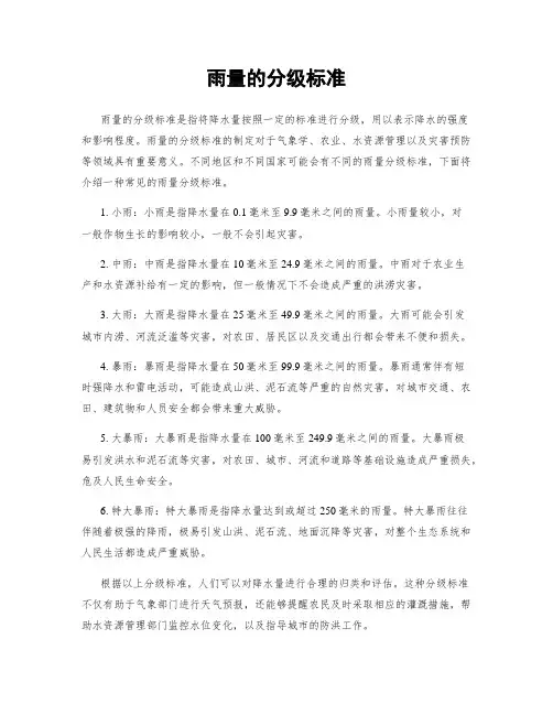 雨量的分级标准