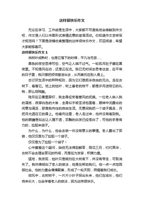 这样很快乐作文
