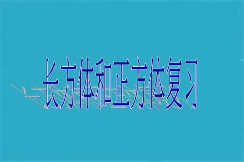 苏教版六年级上册数学长方体正方体总复习(共16张PPT)